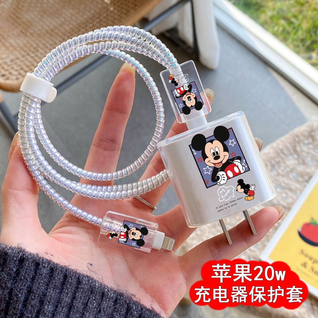 Disney Mickey Minnie Compatível Para Apple 15 14 A Caixa De Proteção Do Cabo De Dados É Aplicável Ao iPhone 13 Carregador 20w Ipad9 Telefone Celular Anti-Quebra