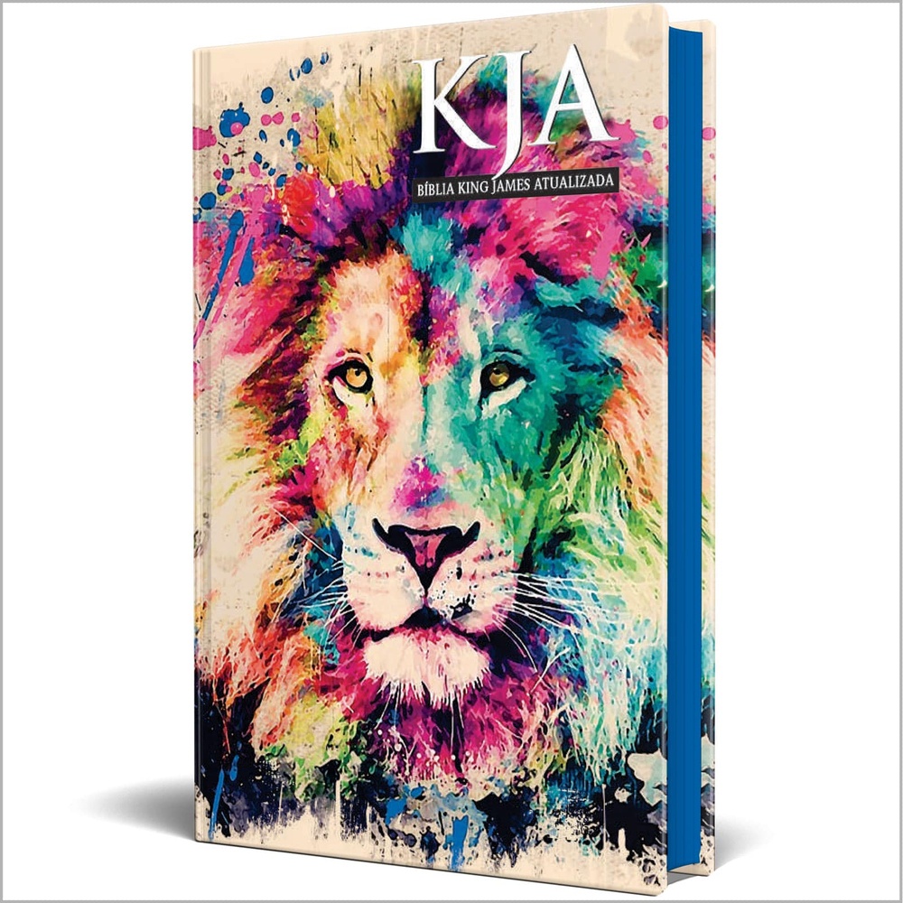 Bíblia Sagrada King James Atualizada KJA Slim Capa Dura Lion Colors ...