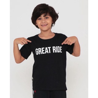 Camiseta Infantil Street Com Faixa Estampada Preta