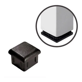 200 Tampas Plásticas Metalon 20x20 Preta Ponteira Interna
