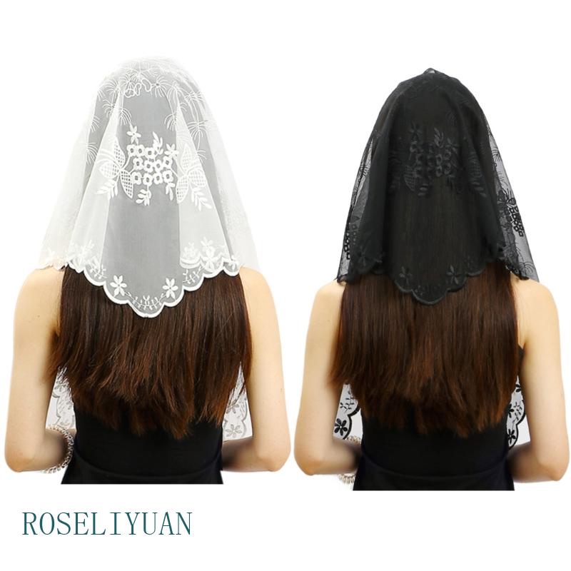 Uonlytech Velo Nero Per Funerale Mantilla Velo Copertura Testa Copertura Testa Cappella Per Casa Matrimonio, Nero, Cappella Copricapo