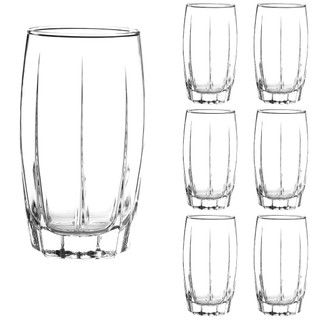 kit 6 Copos De Vidro Long Drink 374ML Amadeus Transparente