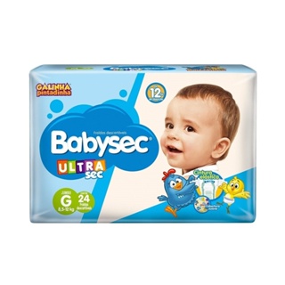 Fralda Descartável Babysec Ultra Sec Galinha Pintadinha Jumbo Tamanho G - 8 Pacotes com 22 Fraldas - Total 176 Tiras
