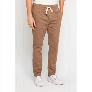Calça Masculina Sarja Jogger Andrews Polo Wear Khaki