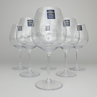 Jogo com 06 Taças de Cristal Bohemia Para Vinho 650ml