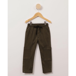 Calça Bebê Cotelê Bolso Cargo Verde Escuro