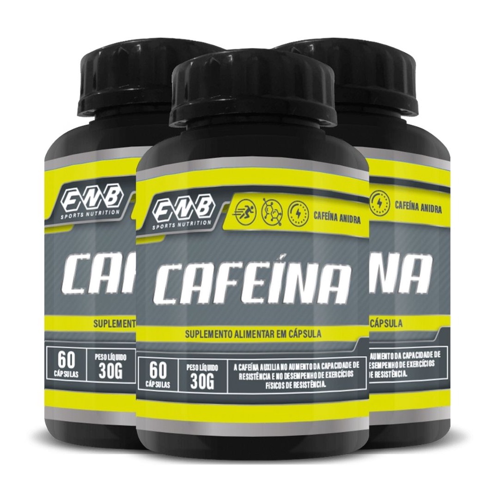 Kit 3 Suplemento de Cafeína (200mg) 60 Caps FNB Sports Nutrition