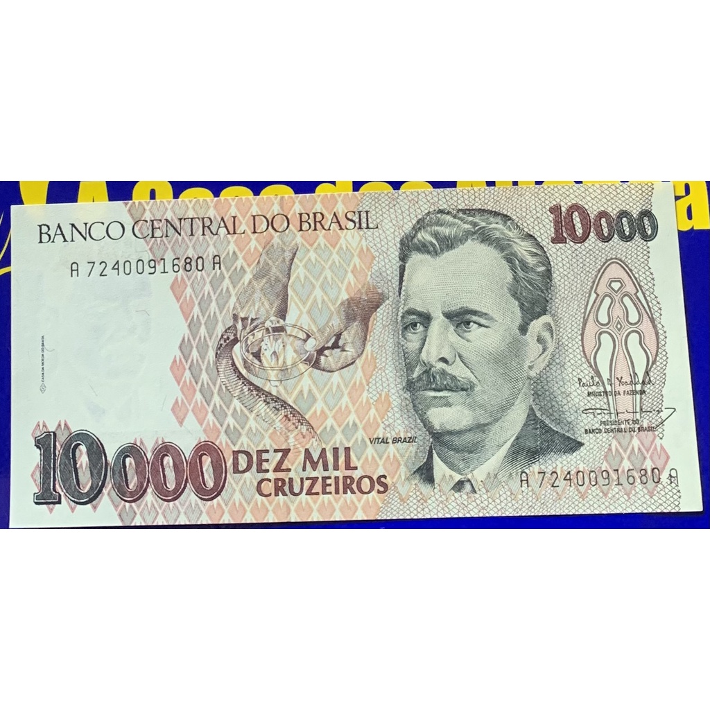 Cédula 10 Mil Cruzeiros Banco Central do Brasil Antigas Coleção Rara ...