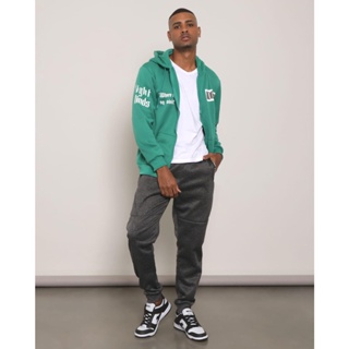 Calça Masculina Helanca Jogger Com Zíper Cinza
