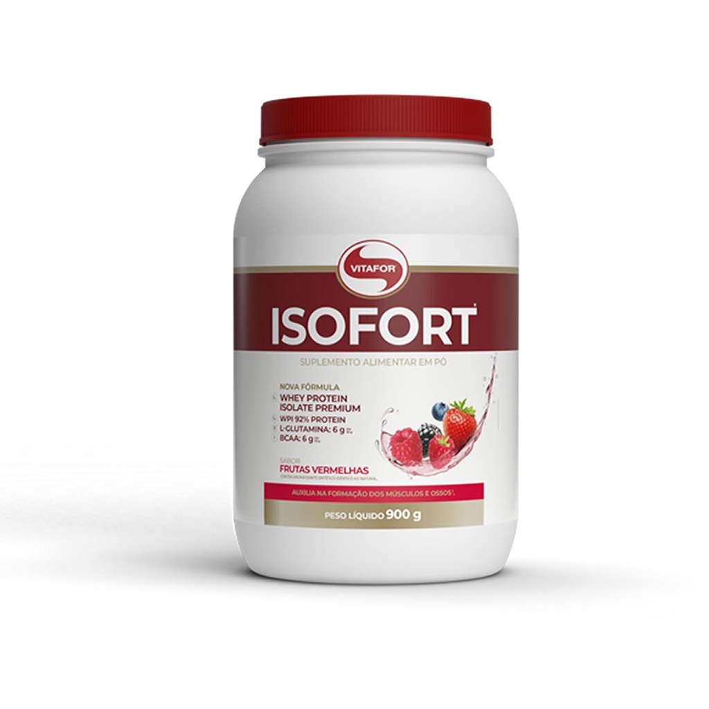 Whey Protein Isolado Isofort Frutas Vermelhas (900g) Vitafor