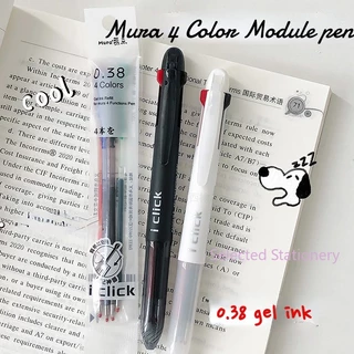 0,38mm caneta de 4 cores , preto, vermelho, azul, verde,caneta biros 4 em 1 multicoloridos, material de escritório multifuncional.