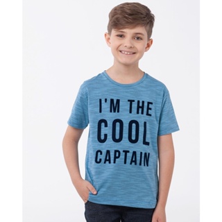 Camiseta Infantil Flamê Manga Curta Azul