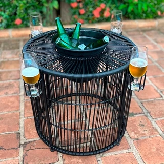 Mesinha Balde De Gelo Para Bebidas Área Externa Ou Interna