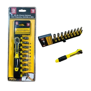 Kit De Chave Catraca Com Soquete, Canhão E Bits SQ-4399