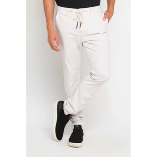 Calça Masculina Sarja Slim Senna Polo Wear Khaki Claro