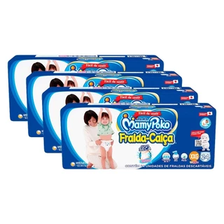 Fralda Descartável MamyPoko Calça Jumbo Tamanho XXG - 4 Pacotes com 24 Fraldas - Total 96 Tiras em Oferta na Shopee