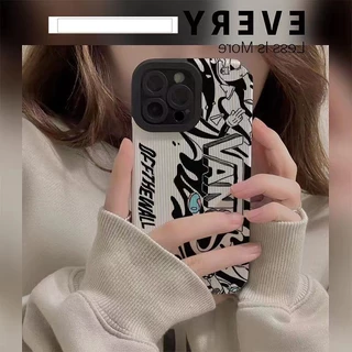 Estojo Para iphone 11 14 promax 14 pro 14 Plus 12 13/6/7/8plus/X max/15promax Hipster Preto E Branco Macio À Prova De Choque Vance