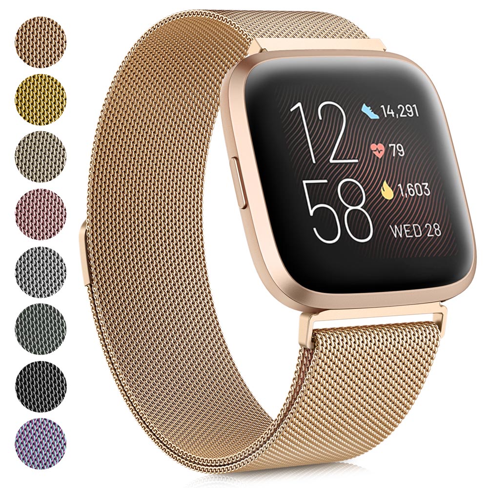 Bracelete De Metal Magnetico Para Fitbit Versa 1 2 3 4 Bandas Pulseira Lite Sense 2 Belt Shopee Brasil