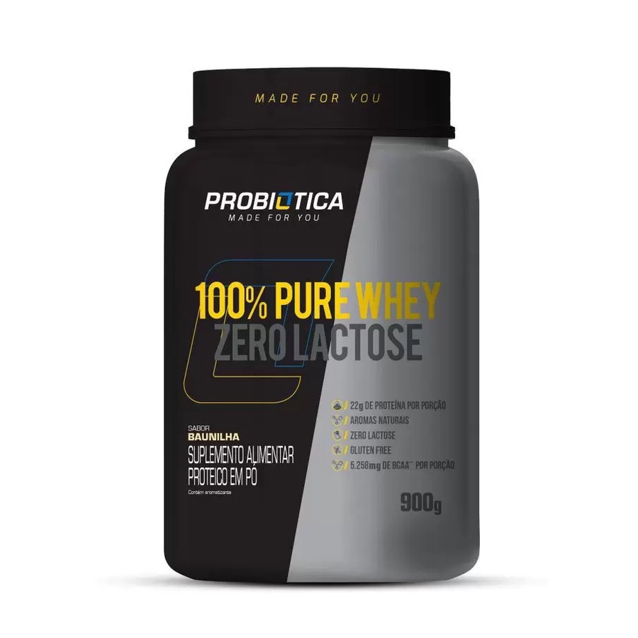 100% Pure Whey Zero Lactose (900g) Probiótica – Baunilha