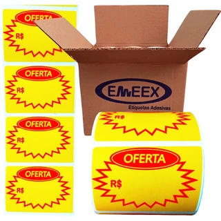 500 Etiquetas Adesivas Oferta Splash, Tamanho 6x4 cm