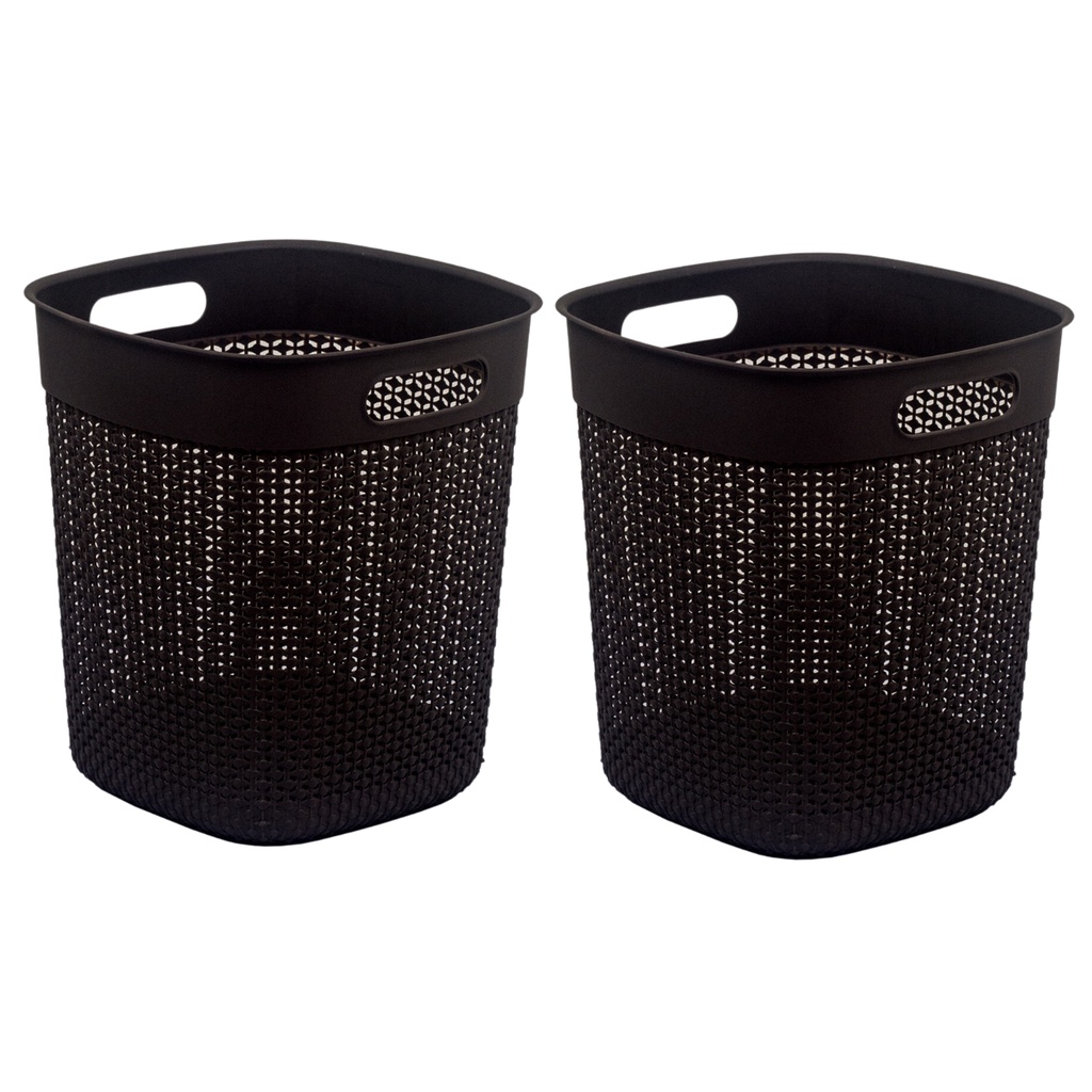 Kit 2 Cesto Multiuso Organizador Rattan Porta Brinquedos Porta Treco Tabaco 12 Litros Rischioto