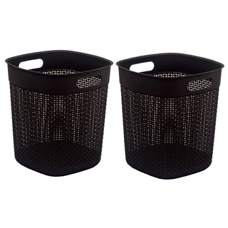 Kit 2 Cesto Multiuso Organizador Rattan Porta Brinquedos Porta Treco Tabaco 12 Litros Rischioto