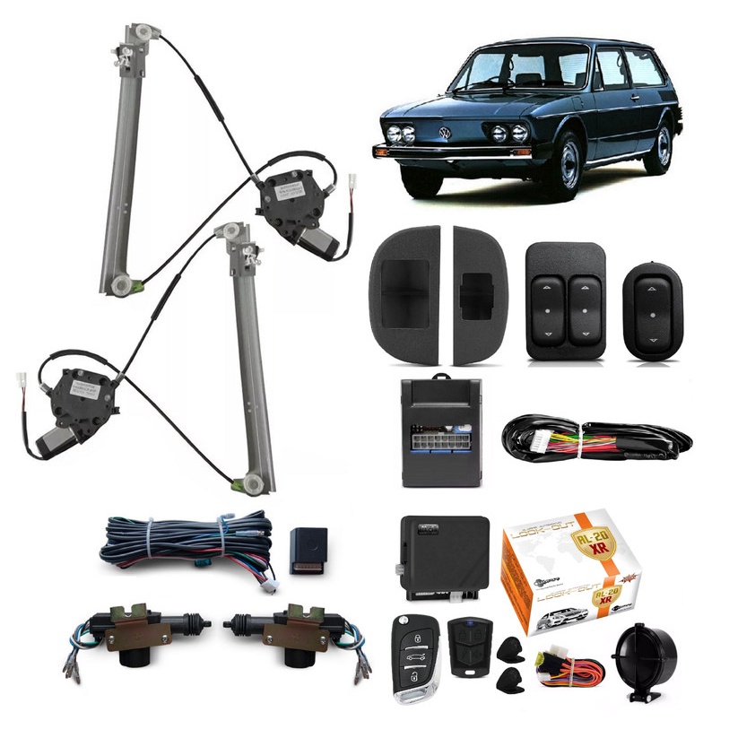 Kit Vidro Eletrico Brasilia 1980 1981 +Trava Alarme canivete