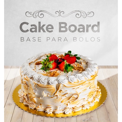 Cake Board Redondo Ouro Lam 25 cm base para bolo laminada
