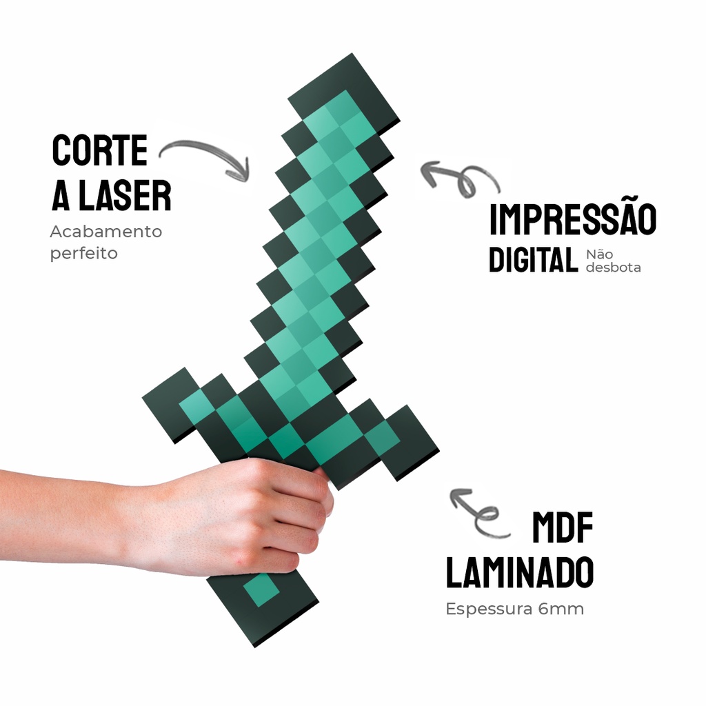 espada minecraft diamante em Promoção na Shopee Brasil 2023