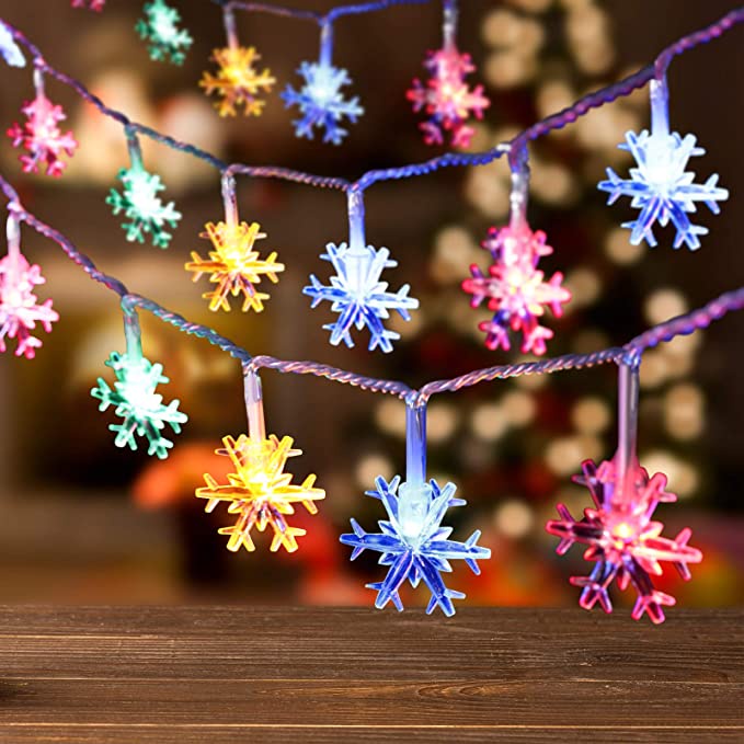 Floco De Neve Luzes De Cortinas De Natal À Prova D'água Festa Pode Ser Conectada Para A Onda Fada