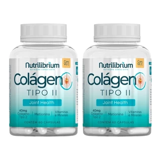 Kit 2x Colágeno Tipo 2 Premium 120 Cápsulas Com Metionina Selênio
