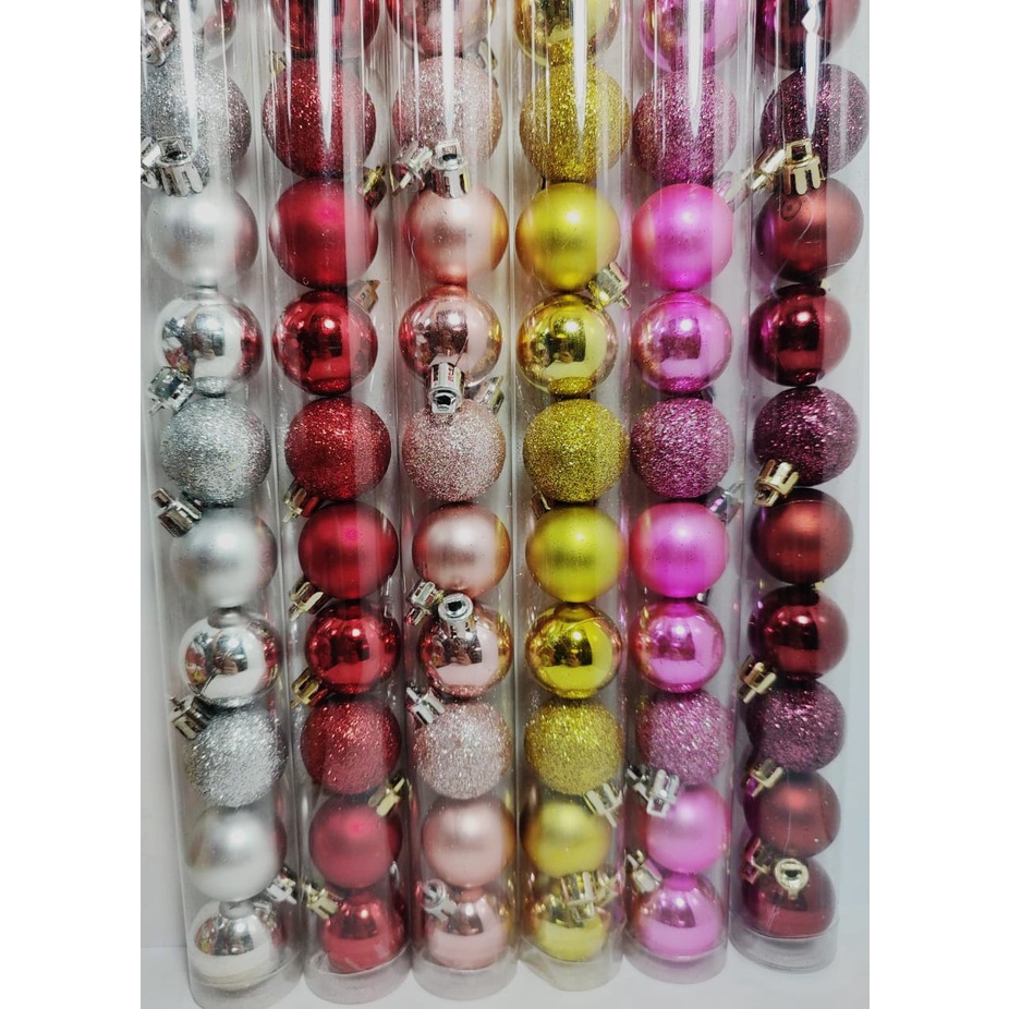 Enfeite de natal bolas natalino tubo 15UND/12UND