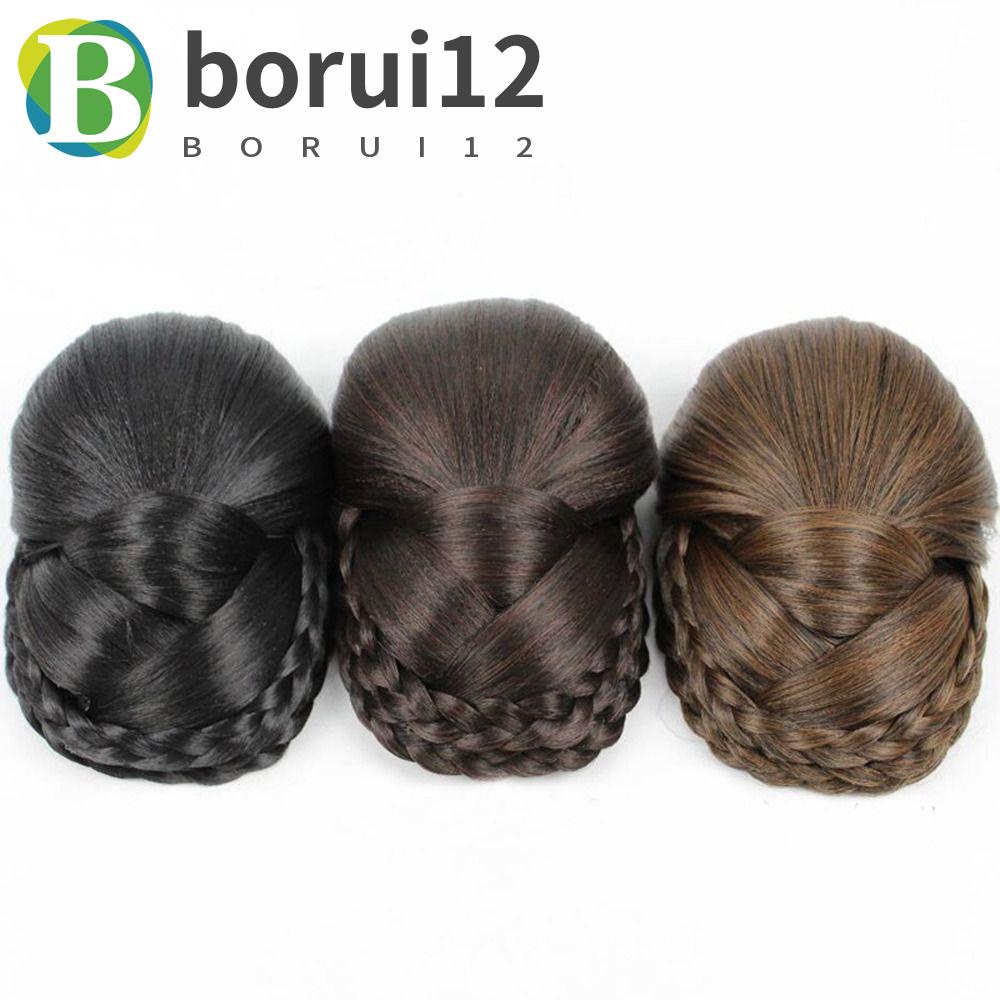 BORUIB Fake Hair Bun Trendy Stylish Retro Mulher Extensão De Cabelo  Sintética Resistente Ao Calor Fibra Natural Liso Noiva