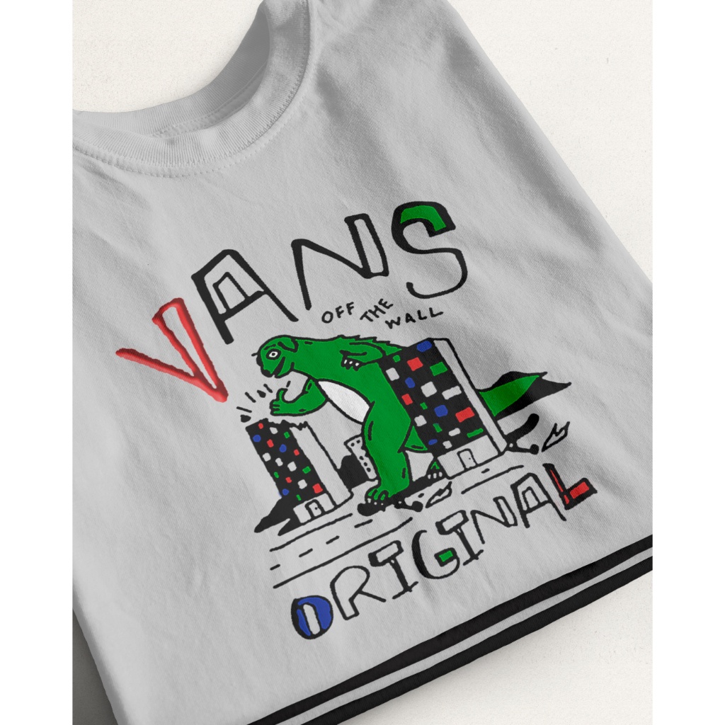 Camiseta Premium Dino Vans Estilo Skate Streetwear Lançamento 2023 Envio Imediato Dourado Store