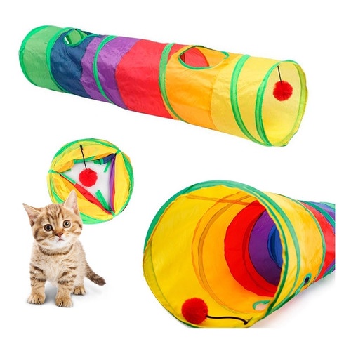 Brinquedo gatos coelho Tunel dobravel gatil labirinto pet G
