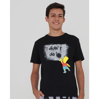 Camiseta Juvenil Estampa Bart Os Simpsons Preta
