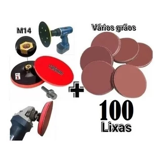 Suporte Para Furadeira Esmerilhadeira +100 Disco Lixa 125mm com velcro