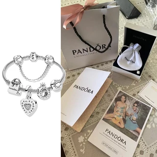 HY 925 Pulseira Pingente De Encanto De Prata Com Conjunto De Caixa