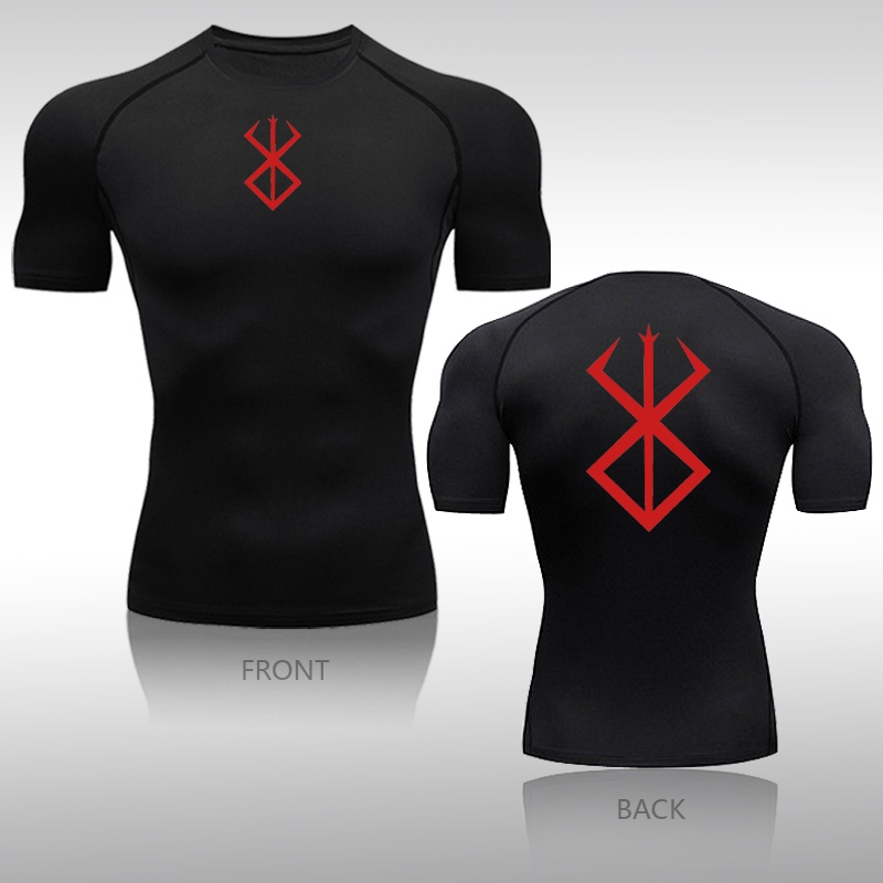 Camiseta De Secagem Rápida Esportiva De Pescoço Redondo Ginástica Corrida Homens Compressão Top Football Tees