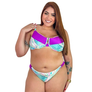 Biquíni Feminino Aro Sem Bojo Calcinha Fio Duplo Plus Size