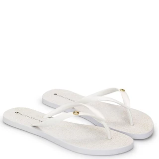 Rasteira Praia Branca Glitter Enfeite Ouro