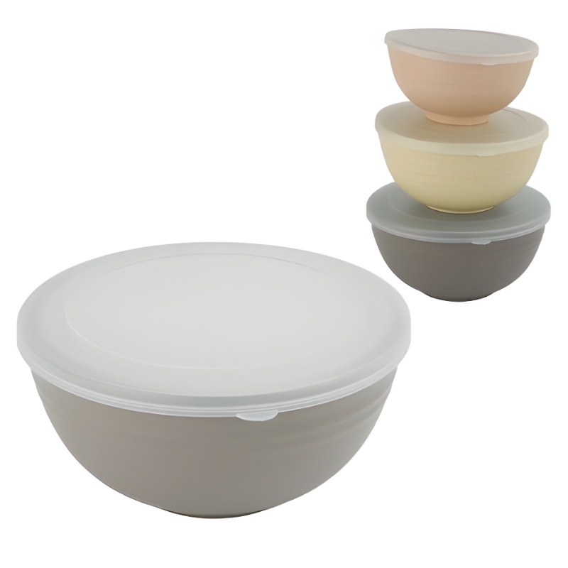 Conjunto de Pote Fibra de Bambu e Plástico 3 Peças Lines
