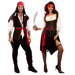 Fantasia de pirata masculina - Adult Captain Cutthroat Pirate Costume
