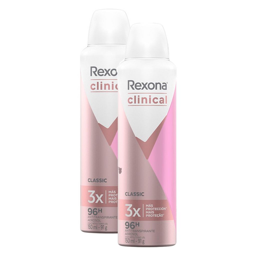 Antitranspirante Aerosol Rexona Men Clinical Clean 150ml (A embalagem pode  variar)