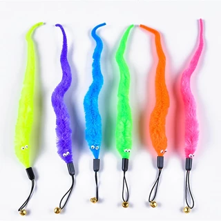 Brinquedo De Bola De Madeira Cat Toy Estrela Caterpillar Colorful Beads Snake Tail Wiggly Ping Pet
