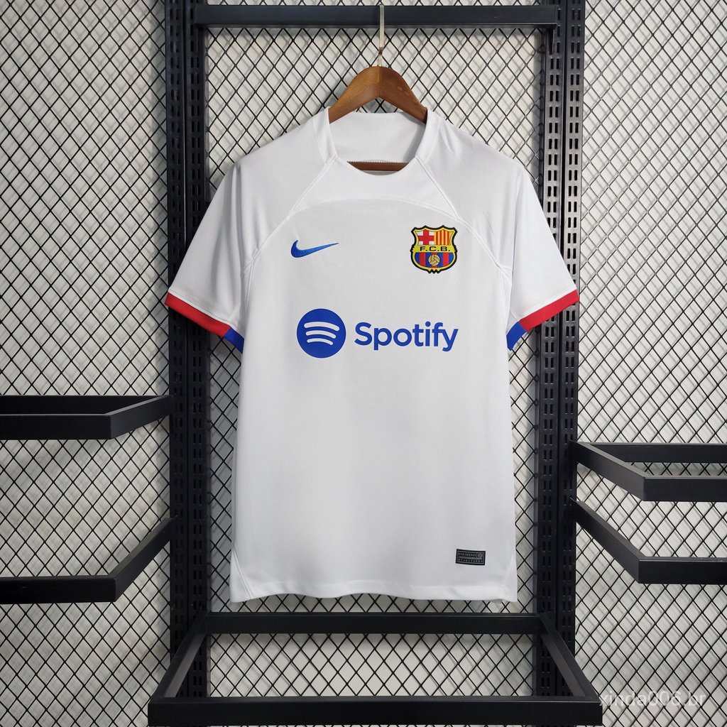 23-24 Barcelona Away Camisa Branca de Futebol FEIQ