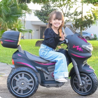 Moto Eletrica Sprint Turbo 12V Com Capacete Boy e Girl Biemme