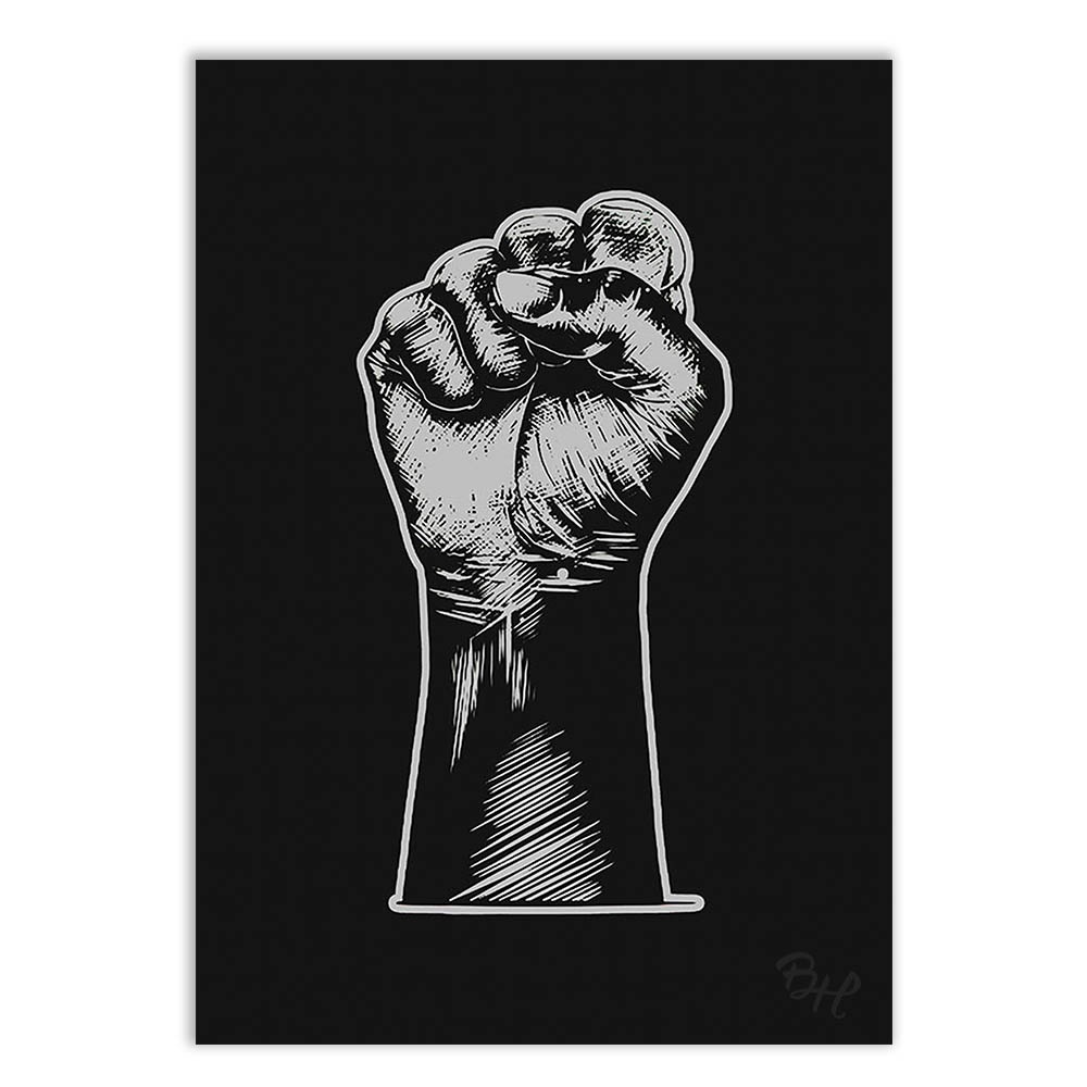 Placa Decorativa A4 Punho Cerrado Combate Ao Racismo | Shopee Brasil