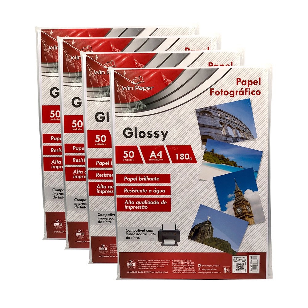 Papel Fotográfico A4 Glossy 180g 50 Folhas-sua/foto>Melhor | Shopee Brasil