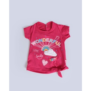 Blusa Bebê Manga Curta Nózinho Wonderful Rosa Médio